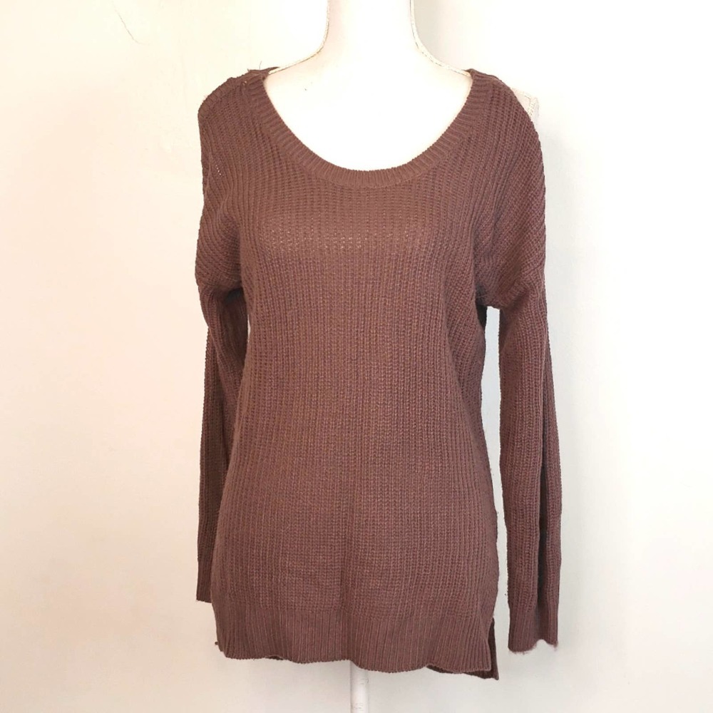 Love Change Open Shoulder sweater Purple size L